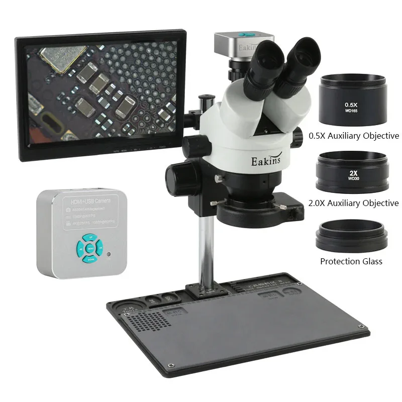 Simul-Focal Industrial Microscope 4K Hdmi - 7X 45X Zoom Industrial Simul-focal HDMI