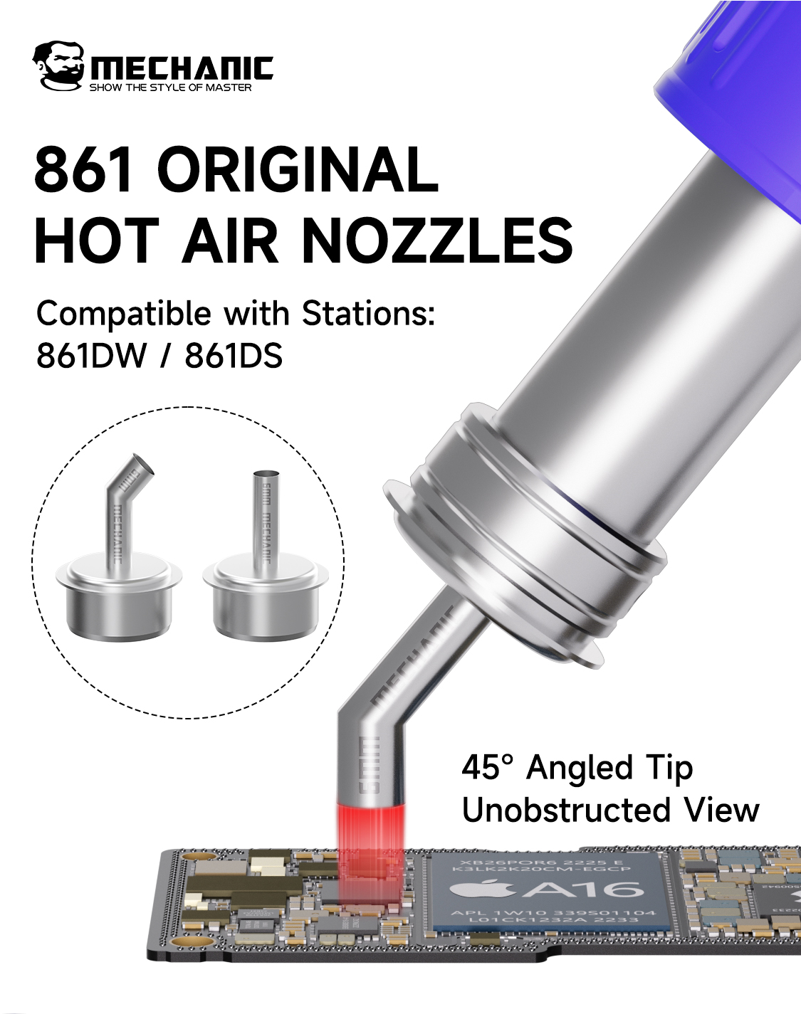 Hot Air Rework Station 861Dw - Mechanic 861 Hot Air Nozzles Kit