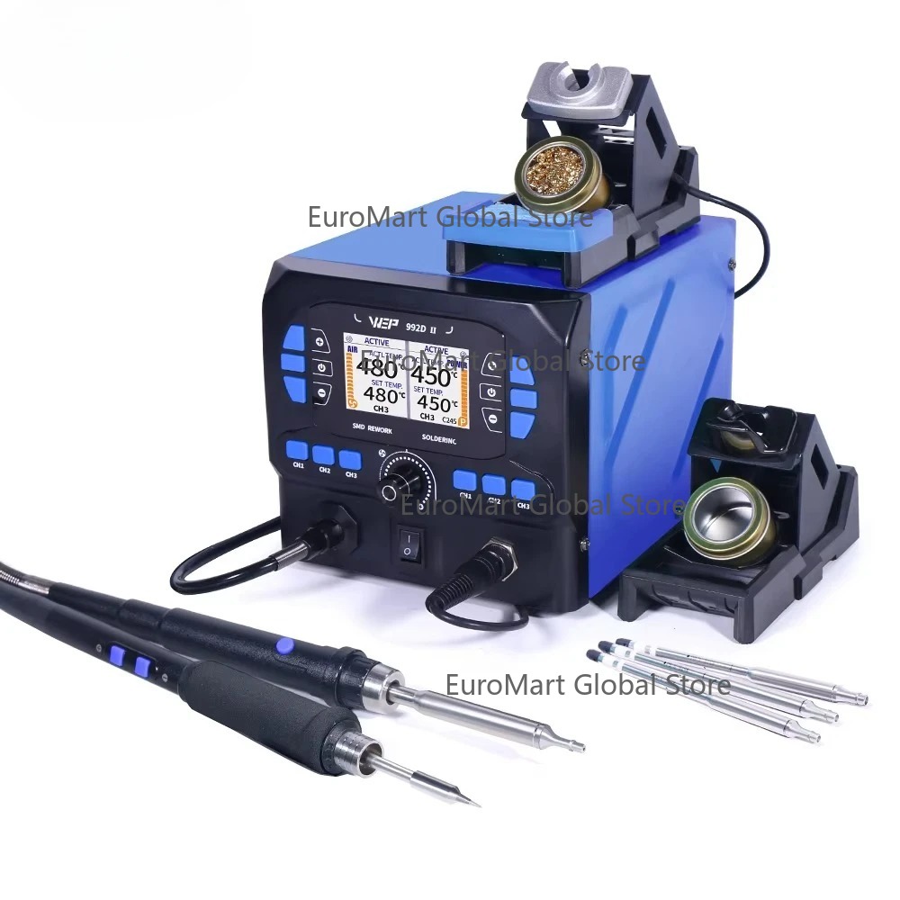 C210 Precision Soldering Station - 992D-II 2 In 1 LCD Display