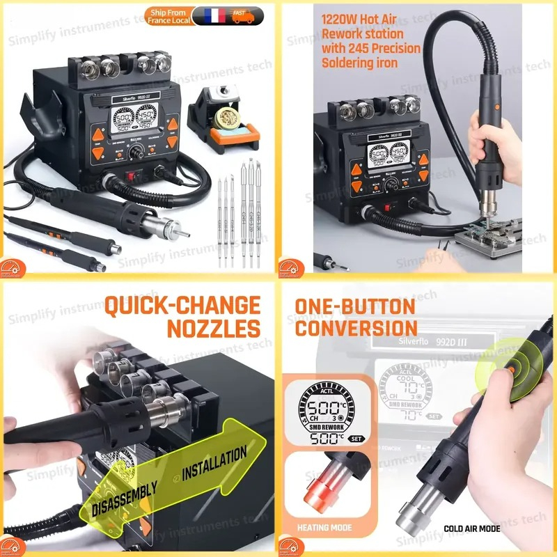 C210 Precision Soldering Station - Silverflo 992D III 1220W Soldering Station