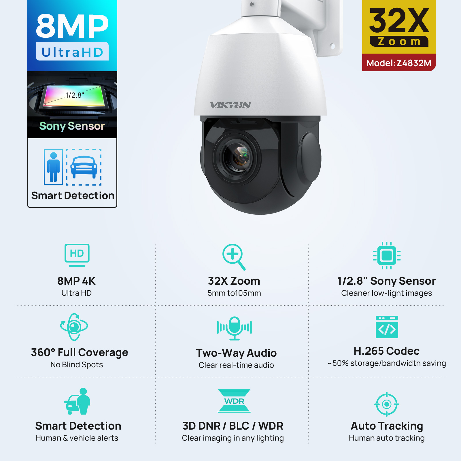 4K Microscope Camera Sony Sensor - Vikylin 4K 8MP PTZ 32X Zoom