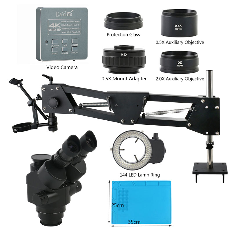 Simul-Focal Industrial Microscope 4K Hdmi - 3.5X - 90X Zoom Simul Focal