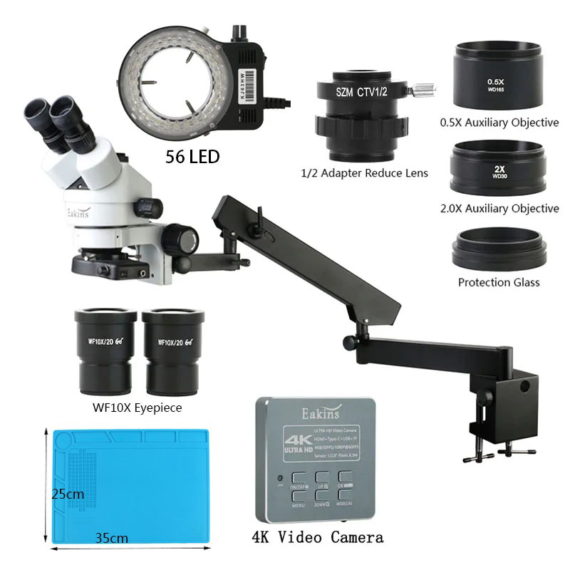 Simul-Focal Industrial Microscope 4K Hdmi - Simul Focal Industrial Trinocular Stereo Microscope