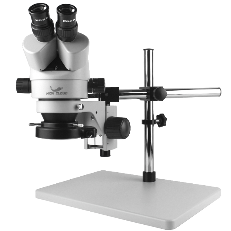 Trinocular Stereo Microscope 7X-45X - Simul-Focal 7X-45X Continuous Zoom Stereo Trinocular