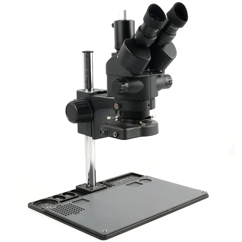 Trinocular Stereo Microscope 7X-45X - 7X- 45X Zoom Industrial Simul-focal Aluminum