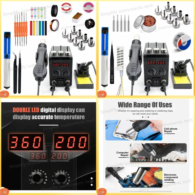 8586D Soldering Station 2 in 1 - 2 In 1 Soldering Rework Station 750W review and price