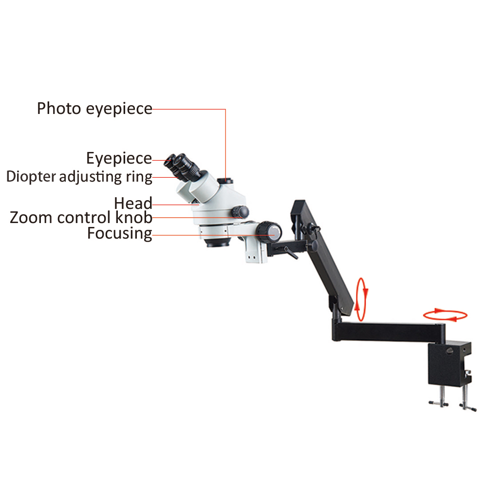 Flexible Arm Fixation Clamp Mi - Trinocular Stereo Microscope 7X-45X review and price