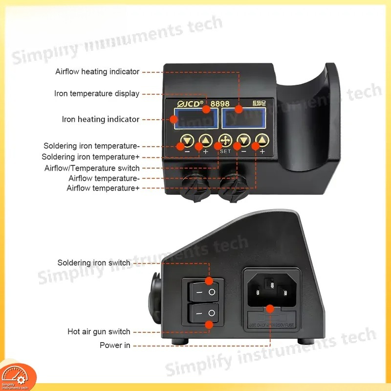 8898 Soldering Station 750W 2  - 2 In 1 Soldering Rework Station 750W review and price