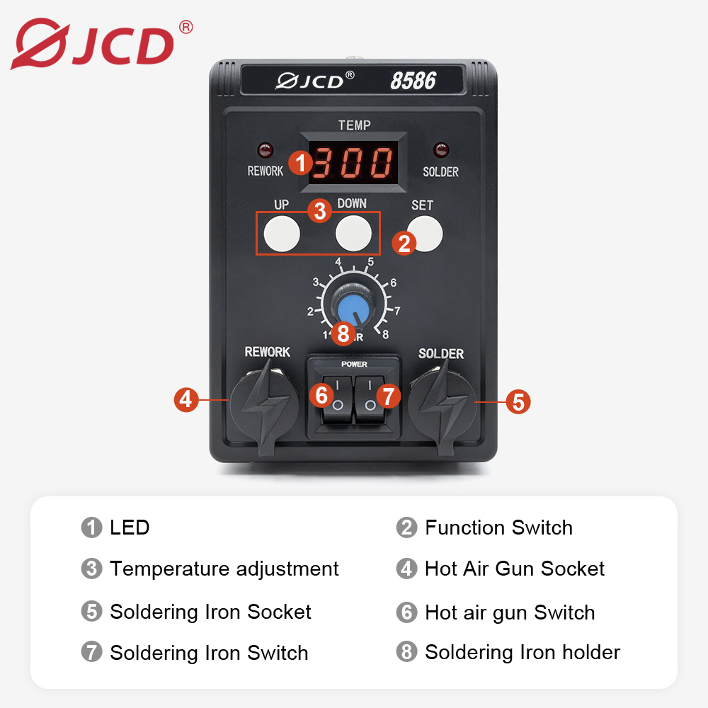 JCD 750W 8586 2 In 1 Digital E - 2 In 1 Soldering Rework Station 750W review and price