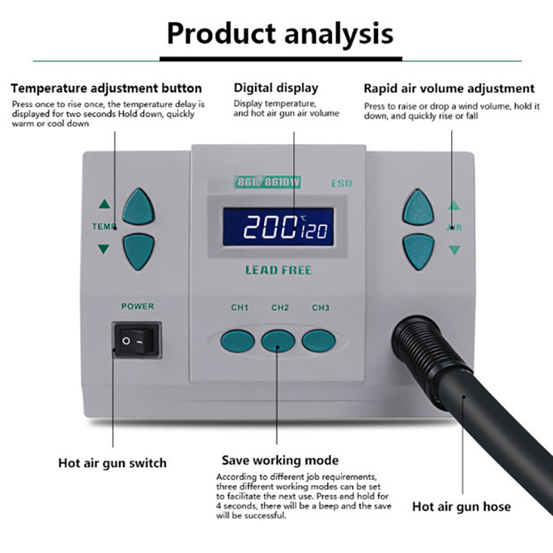 1000W220/110V 861DW HeatGun Le - Hot Air Rework Station 861Dw review and price