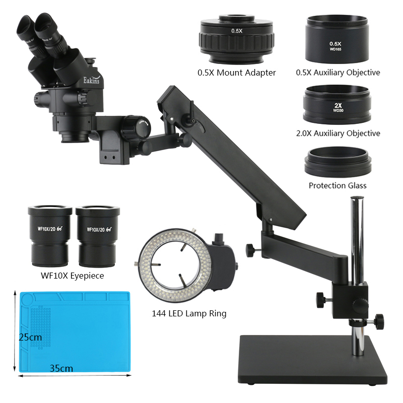 Articulating Arm Desktop Base  - Trinocular Stereo Microscope 7X-45X review and price