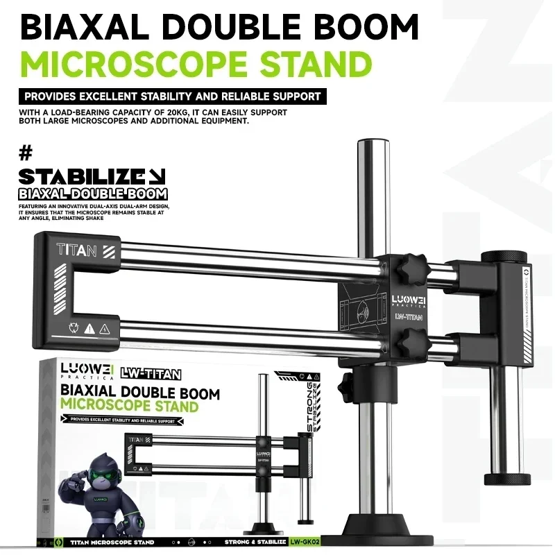 LUOWEI LW-GK02 Biaxal Double B - Articulating Arm Boom Stand Microscope review and price