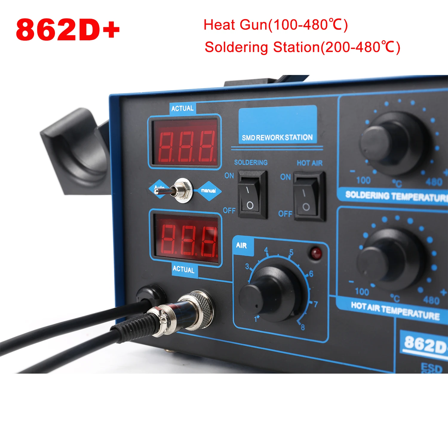 862D+ Soldering Station 2 In 1 - 2 In 1 Soldering Rework Station 750W review and price
